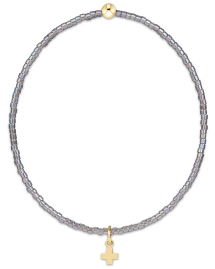 Enewton Signature Cross Small Gold Charm Bracelet Morning Mist