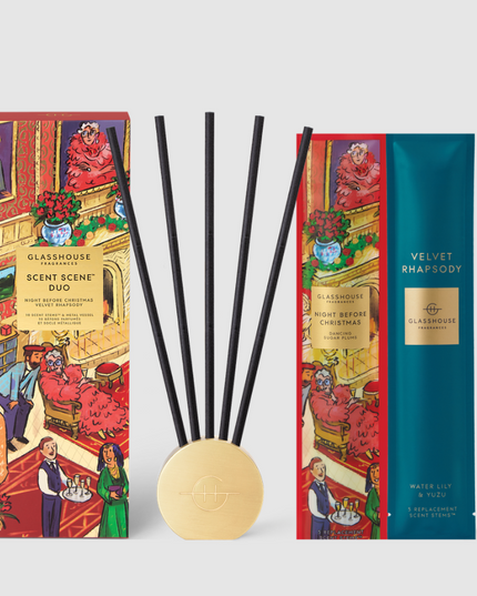 Glasshouse Scent Scene Diffuser Duo Night Before Christmas & Velvet Rhapsody Scents in at Wrapsody