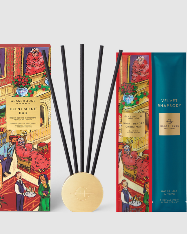 Glasshouse Scent Scene Diffuser Duo Night Before Christmas & Velvet Rhapsody Scents in at Wrapsody