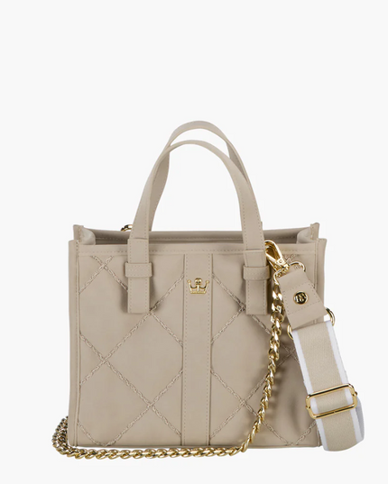 Oiver Thomas Heavy Stitch Box Tote Faux Suede/Light Grey Totes in at Wrapsody