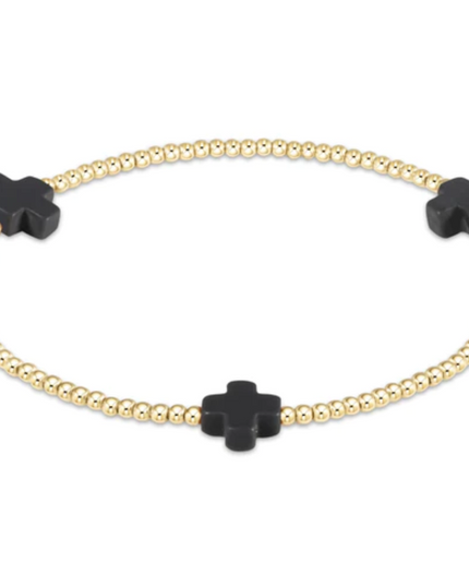 Enewton Signature Cross 2mm Bracelet Bracelets in Onyx at Wrapsody