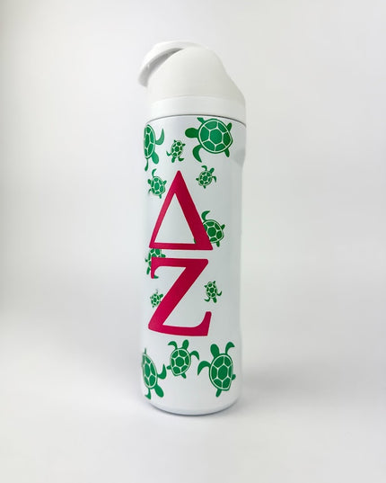 Sorority Flip-Top Water Bottle Greek in Delta Zeta at Wrapsody