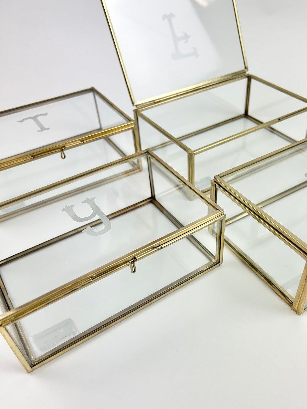 Initial Boxes Column Glass & Brass Initial Box – Wrapsody