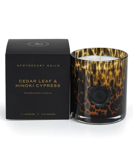 Opal Glass Cedar Leaf 1-Wick Box Candle Candles in at Wrapsody