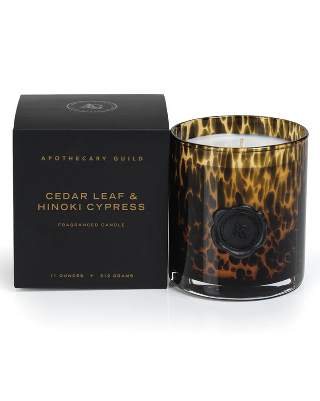 Opal Glass Cedar Leaf 1-Wick Box Candle Candles in at Wrapsody