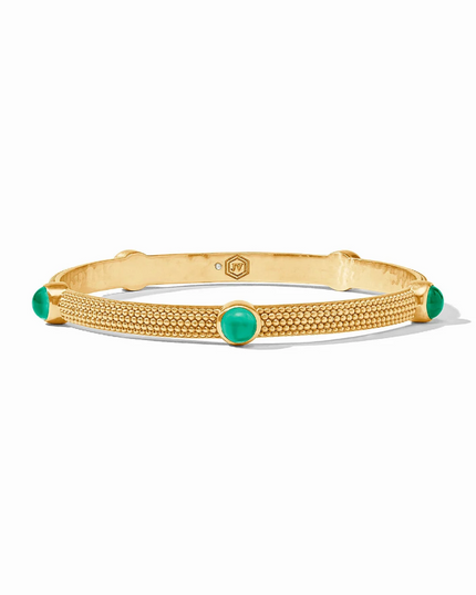 Julie Vos Cabochon Emerald Green Bangle - Medium Bracelets in  at Wrapsody