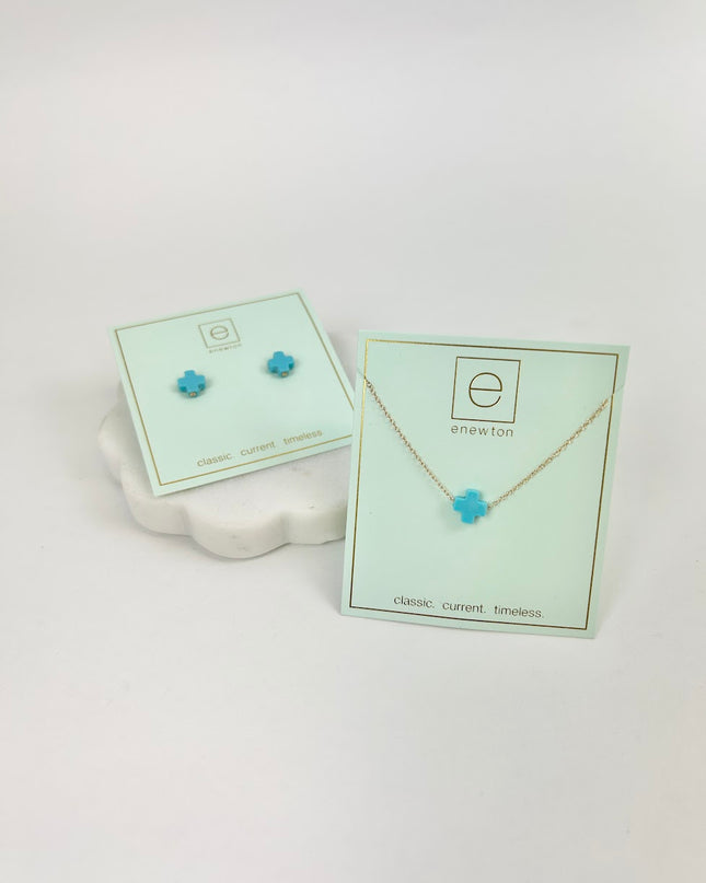 Enewton Signature Cross Turquoise Stud/Necklace Duo Earrings in at Wrapsody