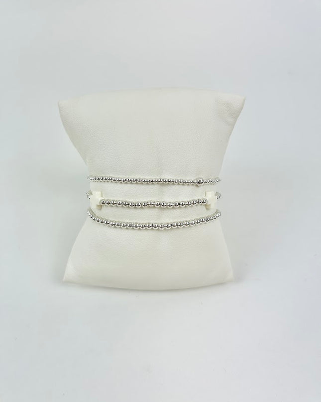 Enewton Signature Cross Sterling 3mm Off White Bracelet Stack Bracelets in at Wrapsody