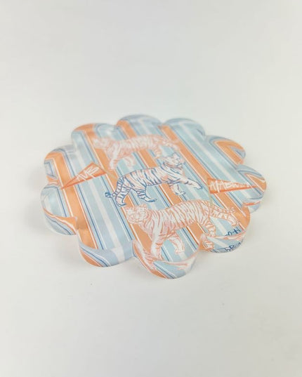 Tigers Scalloped Acrylic Coaster Home Decor in  at Wrapsody