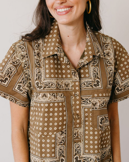 Bandana Getaway Olive Mini Dress