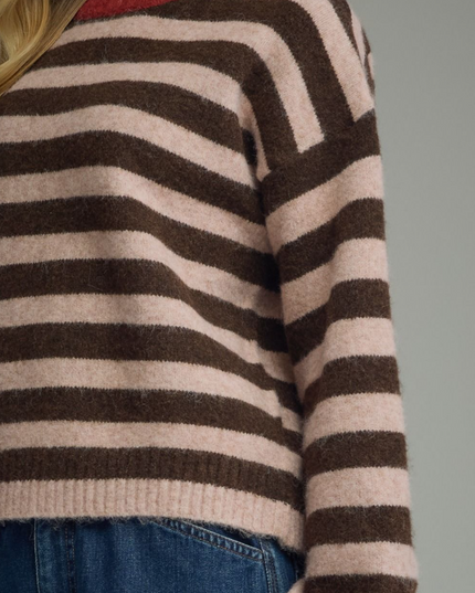 Brown and Red Striped Sweater