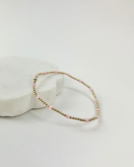 Beaded Blondes Poppi Dainty Light Pink Bracelet Bracelets in at Wrapsody
