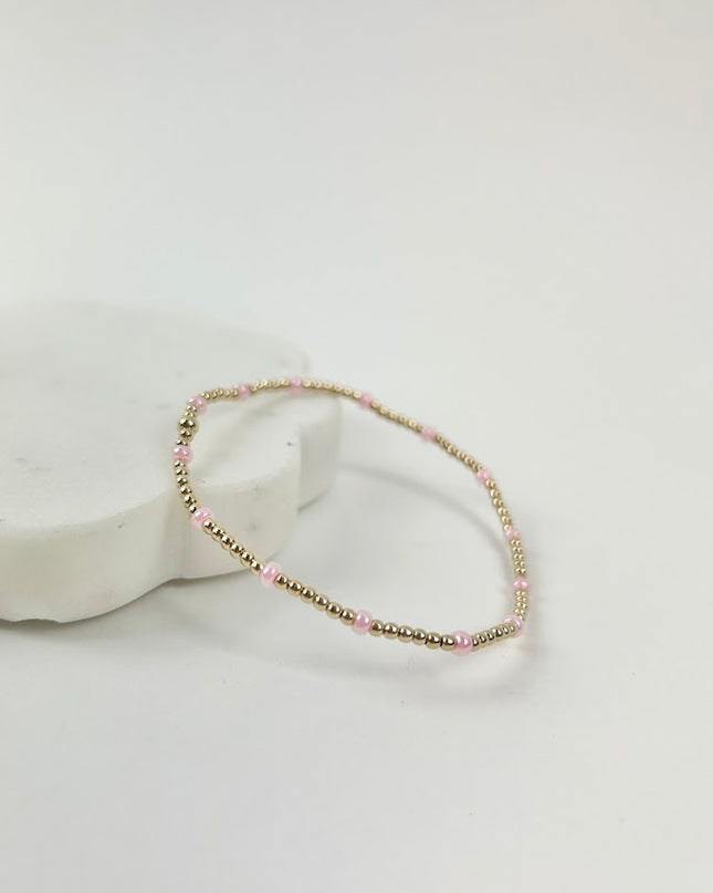 Beaded Blondes Poppi Dainty Light Pink Bracelet Bracelets in at Wrapsody