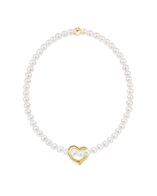 eGirl Classic Pearl 3mm Love Charm Bracelet Bracelets in at Wrapsody