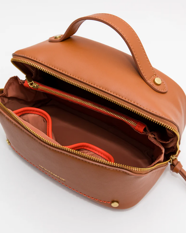 Roma Foldout Toiletry Case Cognac Travel Accessories in at Wrapsody