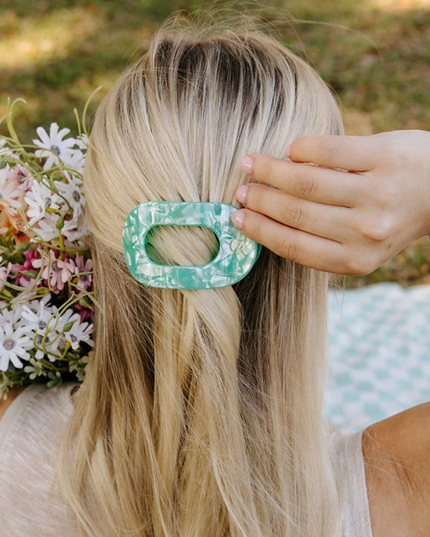 Teleties Spring Splash Round Flat Clip Small Hair Accessories in at Wrapsody