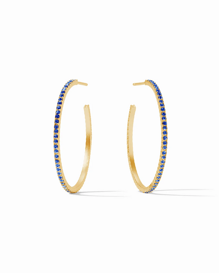 Julie Vos Windsor Sapphire Blue Hoops - Medium Earrings in  at Wrapsody