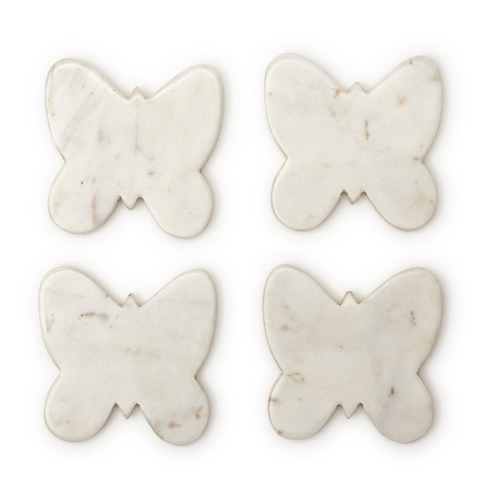 Butterfly Marble Coasters Set of 4 Home Decor in  at Wrapsody