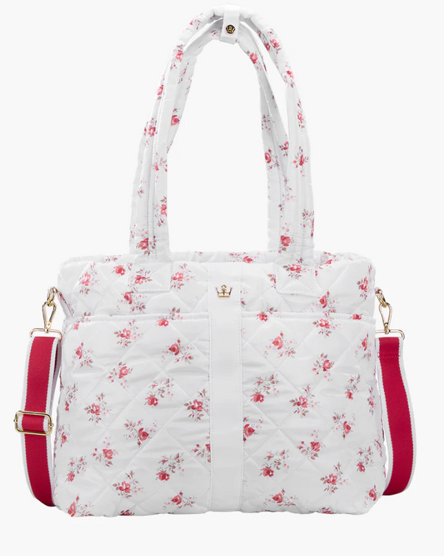 Oliver Thomas Wanderlust Tote White Rose Print/White Stripe Totes in at Wrapsody