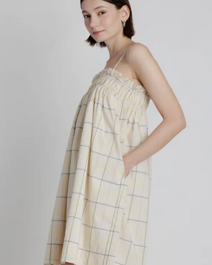 Multicolor Grid Print Mini Dress Dresses in at Wrapsody
