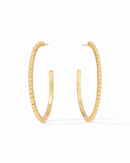 Julie Vos Colette Gold Bead Hoop - Large Earrings in  at Wrapsody