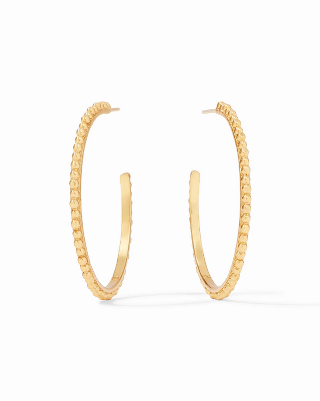 Julie Vos Colette Gold Bead Hoop - Large Earrings in  at Wrapsody