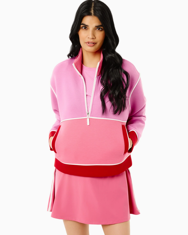 Breakpoint Quarter Zip Pullover in Orchid/Rose/Cherry Activewear in at Wrapsody