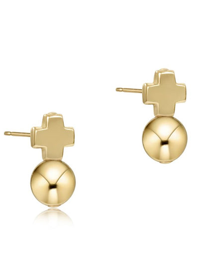 Enewton Signature Cross Classic Gold Stud Earrings in at Wrapsody