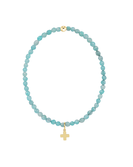Enewton Classic Signature Cross Charm 3mm Bracelet Amazonite Bracelets in at Wrapsody