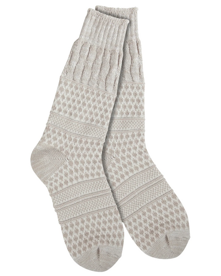 Texture Crew Socks Loungewear in Cloud Multi at Wrapsody