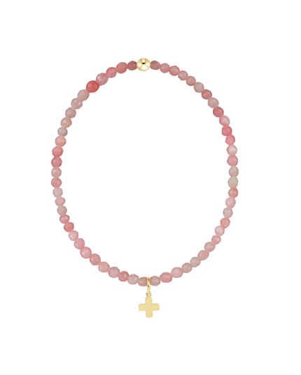 Enewton Classic Signature Cross Charm 3mm Bracelet Pink Opal Bracelets in at Wrapsody