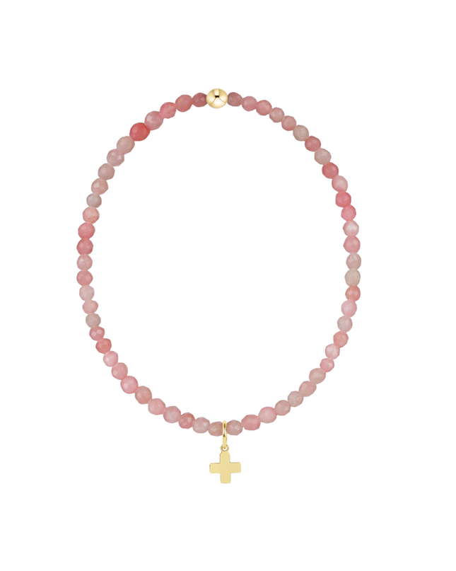 Enewton Classic Signature Cross Charm 3mm Bracelet Pink Opal Bracelets in at Wrapsody