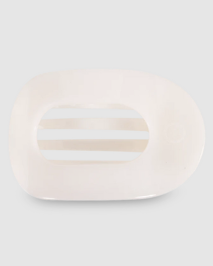 Teleties Flat Clip Round Large - Coconut White Hair Accessories in at Wrapsody
