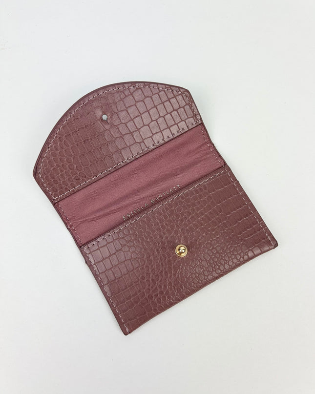 Estella Bartlett Envelope Card Holder Dusty Pink Croc Wallets in  at Wrapsody