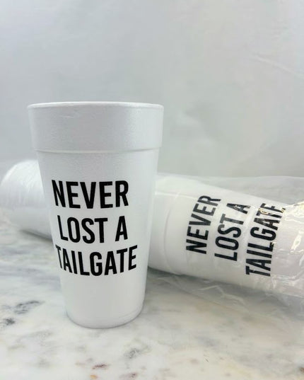 Party Cups Foam Drinkware in Never Lost a Tailgate at Wrapsody