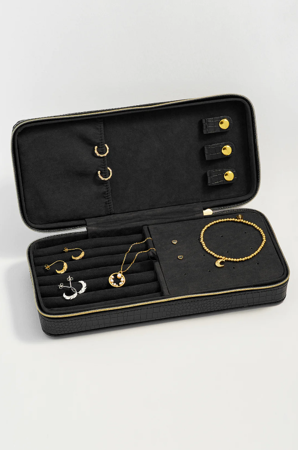 Long Black Jewelry Box Travel Accessories in  at Wrapsody