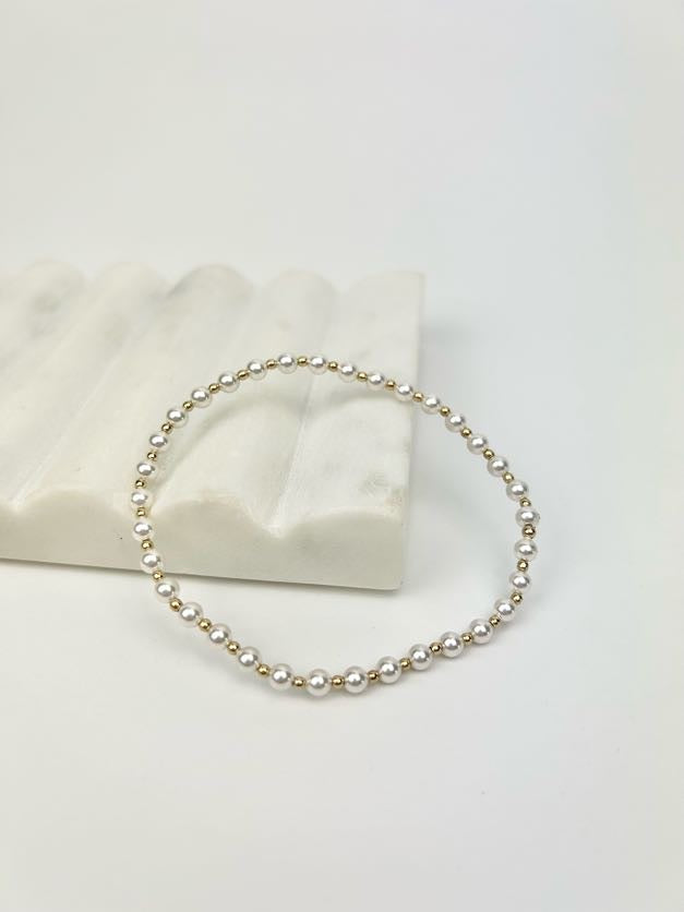 Enewton Classic Grateful 4mm Pearl Bracelet (Extended) Bracelets in  at Wrapsody