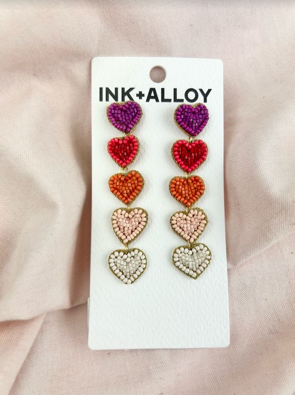 Dangle Heart Ombre Earrings Earrings in  at Wrapsody