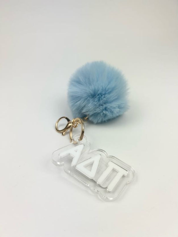 PomPom Acrylic Keychain Greek in Alpha Delta Pi at Wrapsody