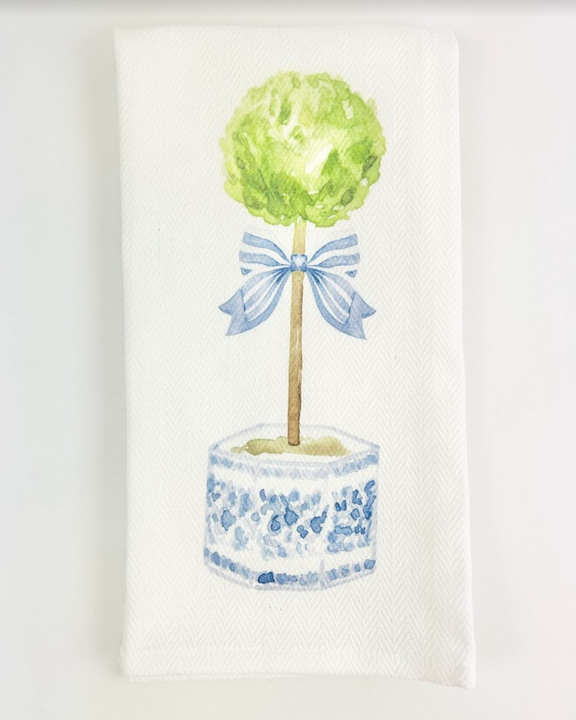 Topiary Single Herringbone Towel Kitchen Towels in  at Wrapsody