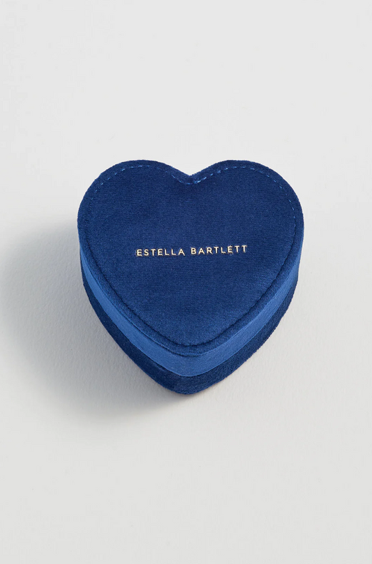 Heart Navy Velvet Jewelry Box Travel Accessories in  at Wrapsody