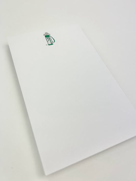 Golf Bag Green Notepad Paper in  at Wrapsody