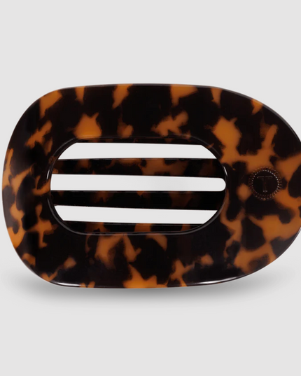 Teleties Flat Clip Round Large - Tortoise Hair Accessories in at Wrapsody