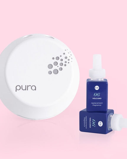 Capri Blue Pura Home Diffuser Kit Scents in Tinsel Spice/Volcano at Wrapsody
