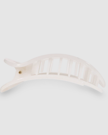 Teleties Flat Clip Round Large - Coconut White Hair Accessories in at Wrapsody