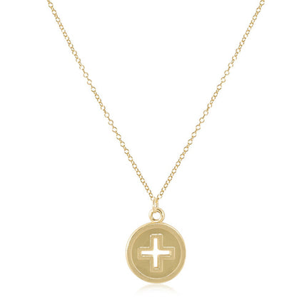 Enewton Signature Cross Gold Disc 16" Necklace Necklaces in Gold at Wrapsody