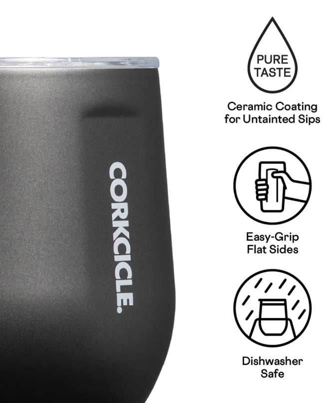 Corkcicle 12oz Stemless Wine - Ceramic Slate/Grey Drinkware in  at Wrapsody