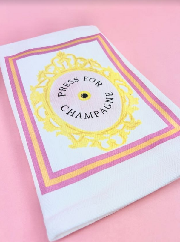 Press For Champagne Towel Kitchen Towels in  at Wrapsody