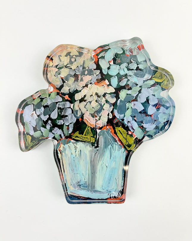 Blue Hydrangea Acrylic Block Home Decor in  at Wrapsody