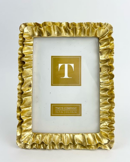 Gold Ruffles 5x7 Frame Picture Frames in  at Wrapsody